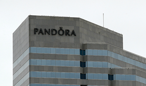 This March 1, 2019 photo shows Pandora's regional headquarters for the Americas in Baltimore. The email from Maryland’s university system chancellor about a jewelry company was so unusual, it prompted a top Virginia university official to write an aide to Chancellor Robert Caret, questioning its authenticity. Documents and emails obtained by The Associated Press show the 2017 email also triggered a chain of events that led his then-chief of staff to raise ethics concerns about Caret’s proposal to three university presidents that they consider university logo-branded charm bracelets by Pandora Jewelry. (AP Photo/Patrick Semansky)